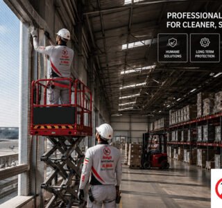 Professional warehouse bird control UAE installation by Alwaha Bird Control