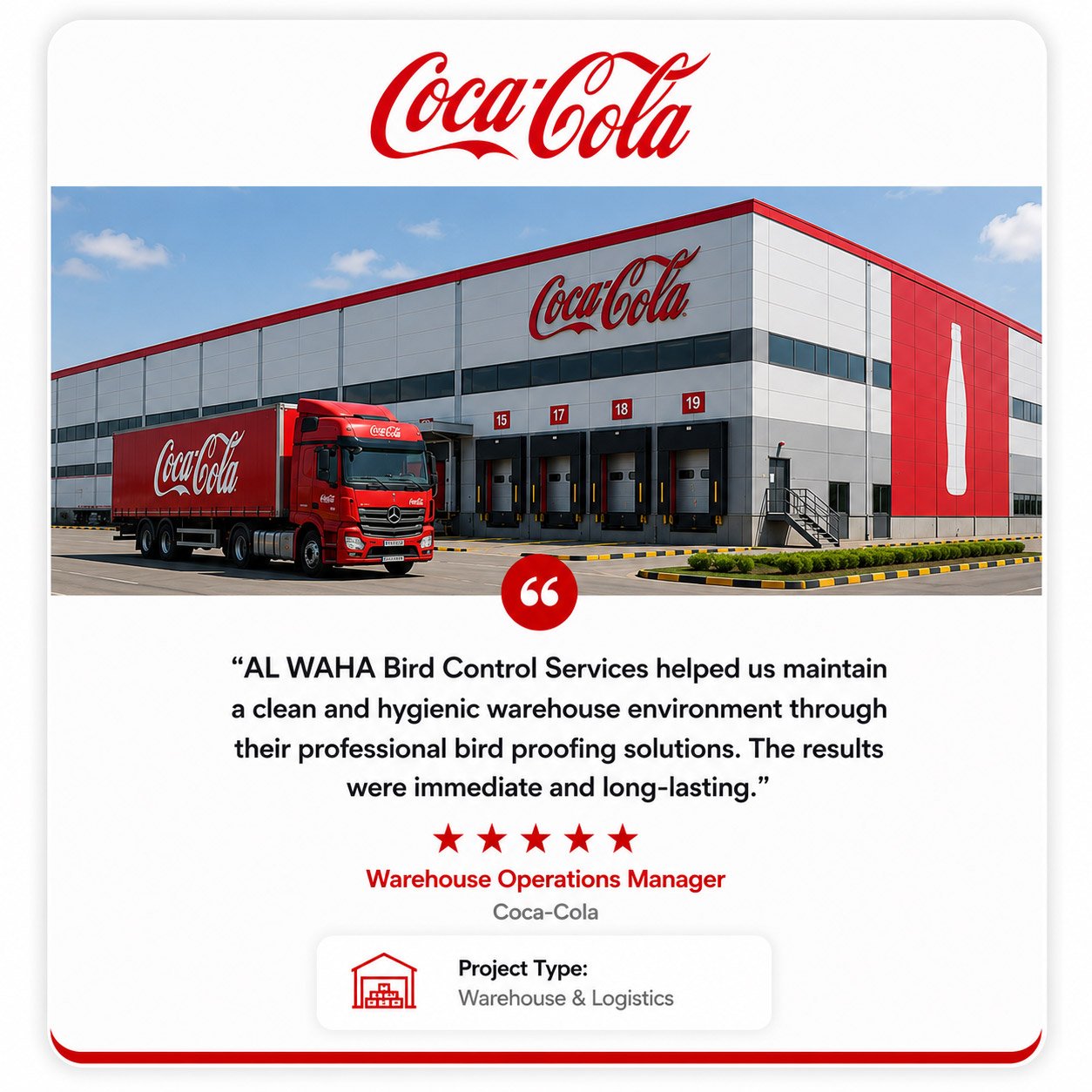 AL WAHA Bird Control testimonial