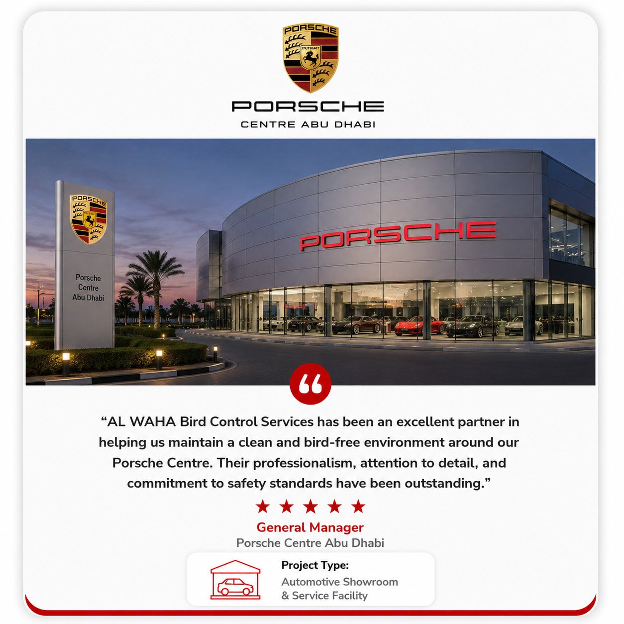 AL WAHA Bird Control testimonial
