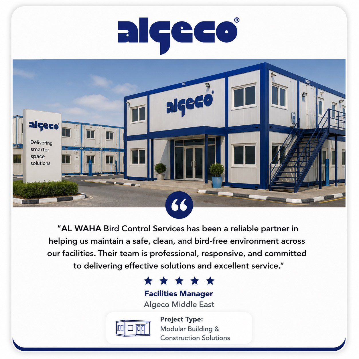 AL WAHA Bird Control testimonial